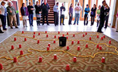 A simple obstacle course breaks the
ice at Eagle Ridge Resort & Spa.