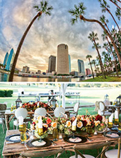 From top: Tampa, Fla., retains its
laid-back Gulf Coast allure. In Irving,
Texas, the Four Seasons Resort and
Club Dallas at Las Colinas features
gracious outdoor event space.