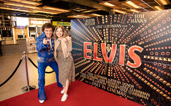Elvis tribute act Matt King and M&IT's Holly Patrick.