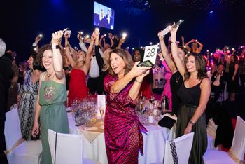 Aileen Crawford, head of Tourism and Conventions at Glasgow Convention Bureau celebrating a gold win
