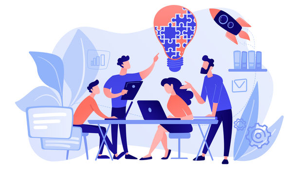 <a href='https://www.freepik.com/free-vector/business-team-brainstorm-idea-lightbulb-from-jigsaw-working-team-collaboration-enterprise-cooperation-colleagues-mutual-assistance-concept-pinkish-coral-bl