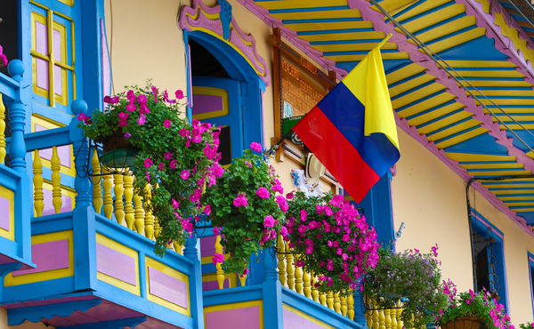Colourful balconies in Colombia