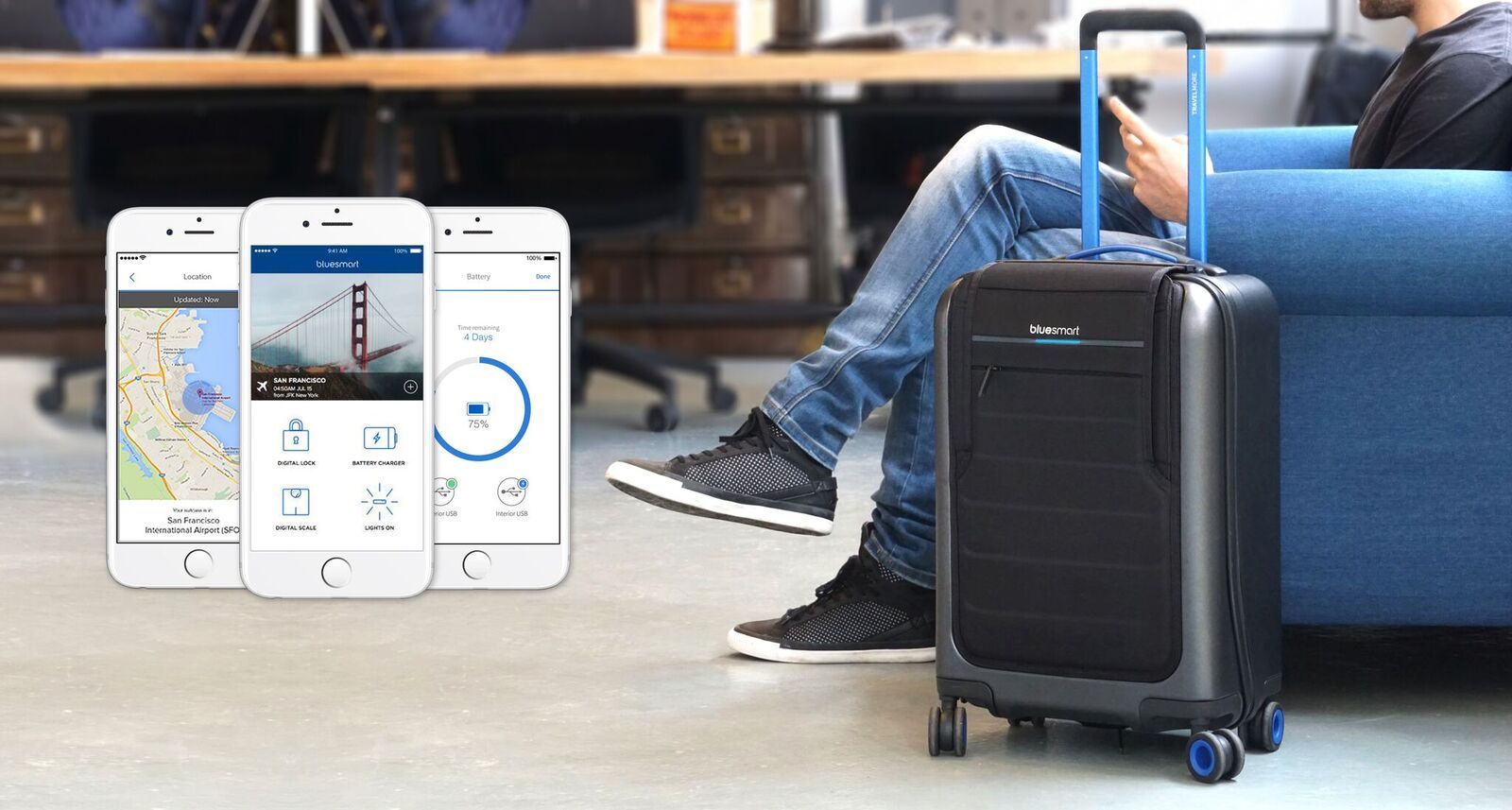This high-tech suitcase comes with biometric lock, built-in power bank,  Bluetooth speakerphone - News18