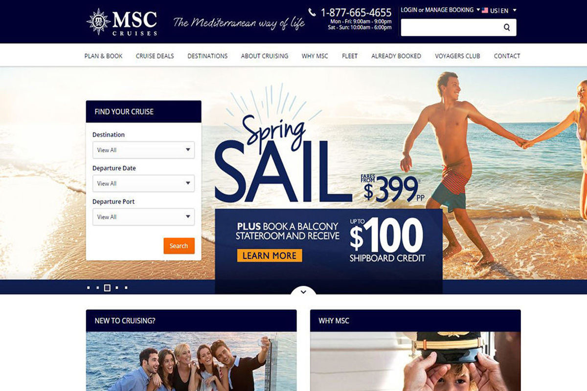 msc cruise website