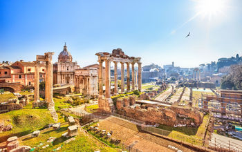 Roman ruins in Rome, Italy (photo via sborisov / iStock / Getty Images Plus)