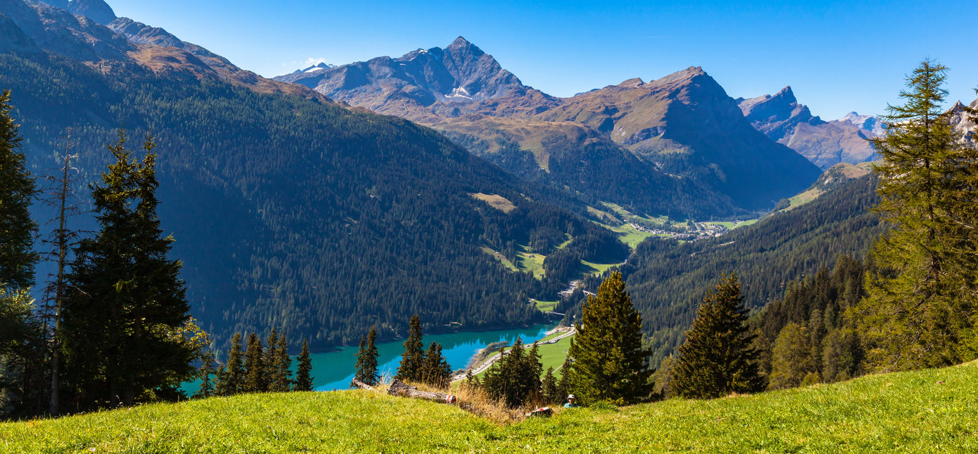 Image: PHOTO: Stunning view of the Swiss Alps above the Sufnersee lake in Sufers, Canton of Grisons, Switzerland. (photo via  VogelSP/iStock/Getty Images Plus) (VogelSP / iStock / Getty Images Plus)