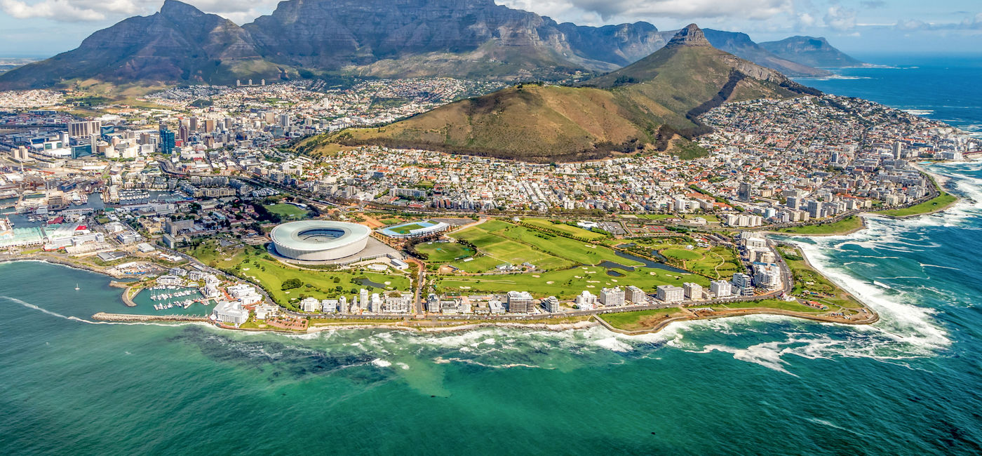 Image: Cape Town and the 12 Apostles from above in South Africa. (photo via Ben1183 / iStock / Getty Images Plus)