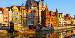 The riverside with the characteristic promenade of Gdansk, Poland. (Photo via nightman1965 / iStock / Getty Images Plus)