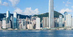 Hong Kong view from Victoria Harbour.  (photo via leungchopan/iStock/Getty Images Plus)