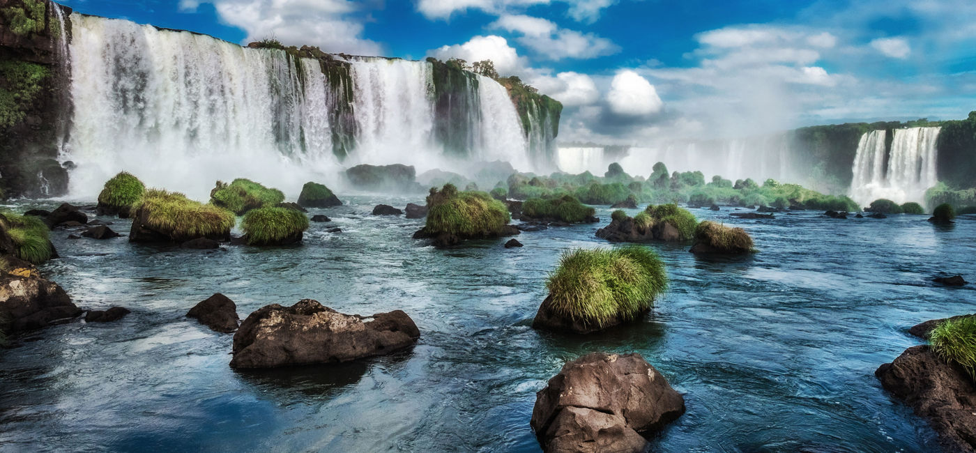 Image: Iguazu Falls South America.  (photo via RicardoKuhl/iStock/Getty Images Plus)