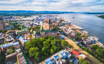 Quebec City and Old Port Aerial View, Quebec, Canada (Photo via rmnunes / iStock / Getty Images Plus)
