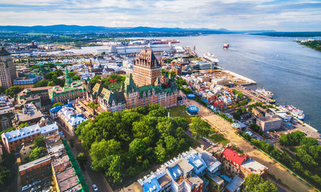 Quebec City and Old Port Aerial View, Quebec, Canada (Photo via rmnunes / iStock / Getty Images Plus)