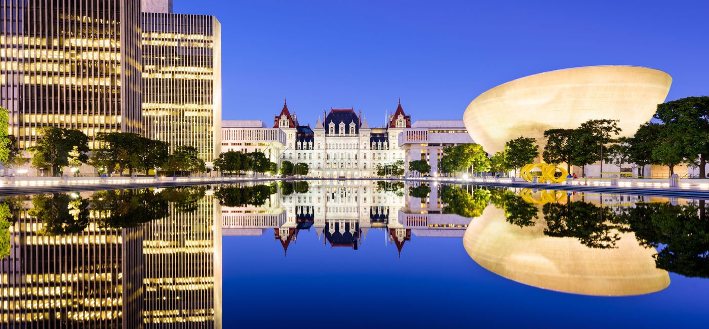 Image: PHOTO: Albany, New York, USA at the New York State Capitol. (photo via SeanPavonePhoto/iStock/Getty Images Plus)