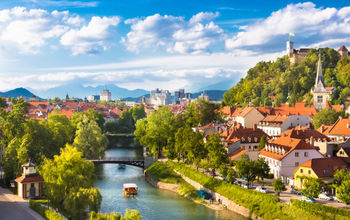 Cityscape of the Slovenian capital Ljubljana. (photo via kasto80 / iStock / Getty Images Plus)