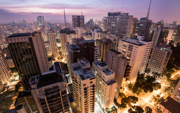 Night Time View of Sao Paulo City in Brazil. (photo via dabldy / iStock / Getty Images Plus)