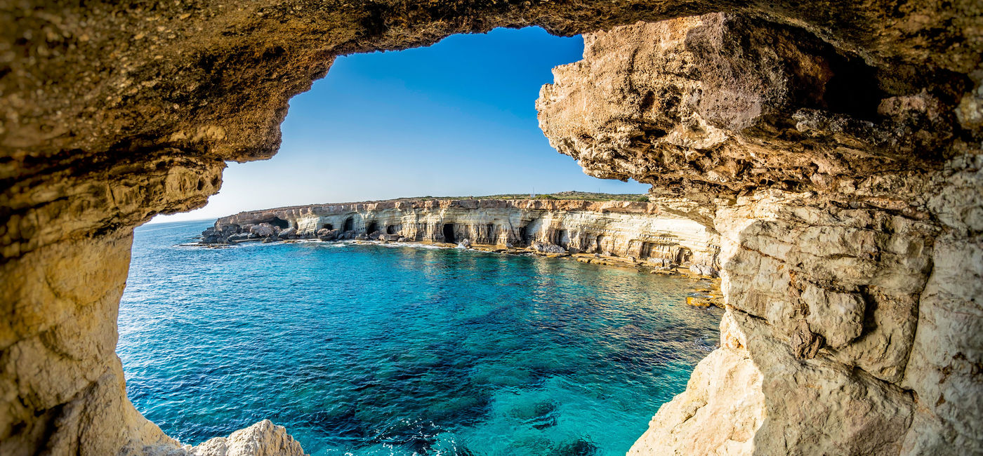 Image: Sea Caves near Ayia Napa, Cyprus. (photo via Kirillm / iStock / Getty Images Plus)