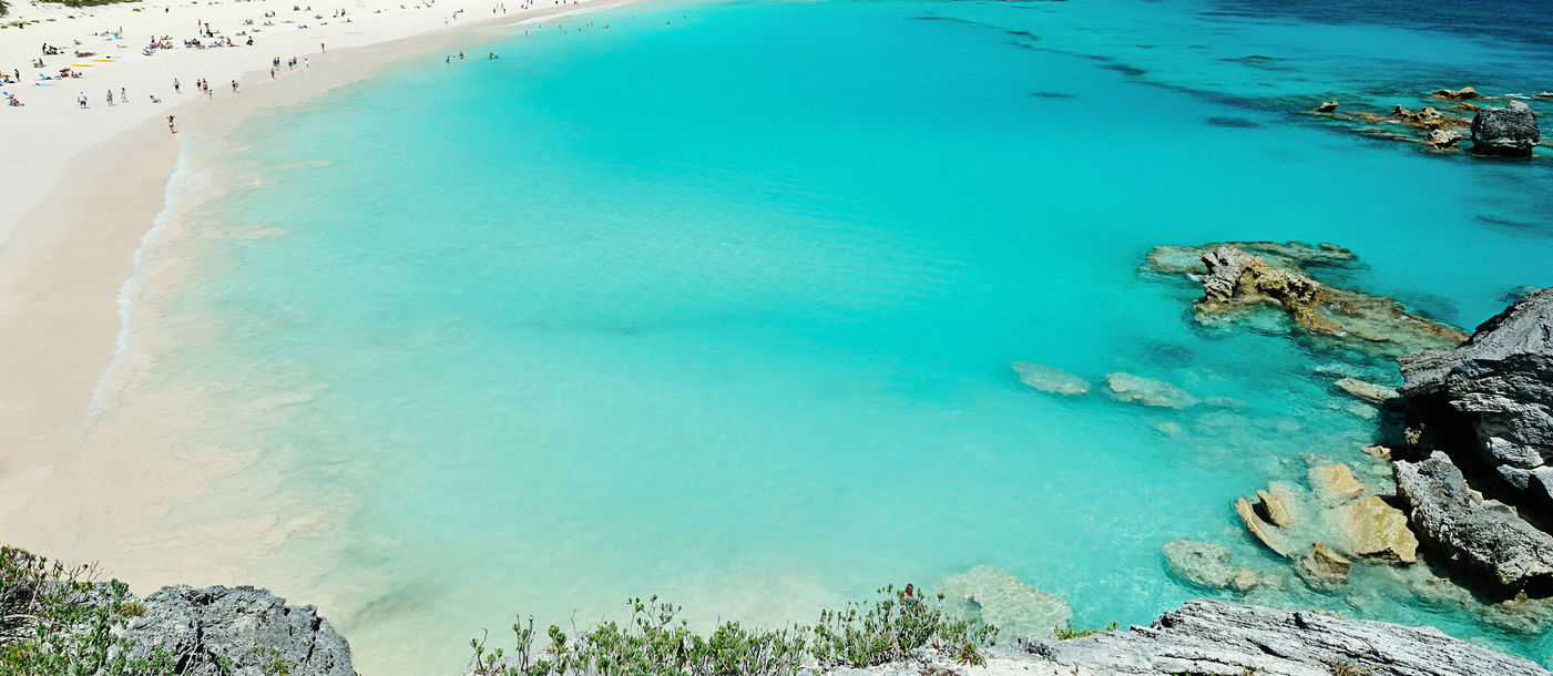 Pink beach in Bermuda islands (Photo via dimarik / iStock / Getty Images Plus)