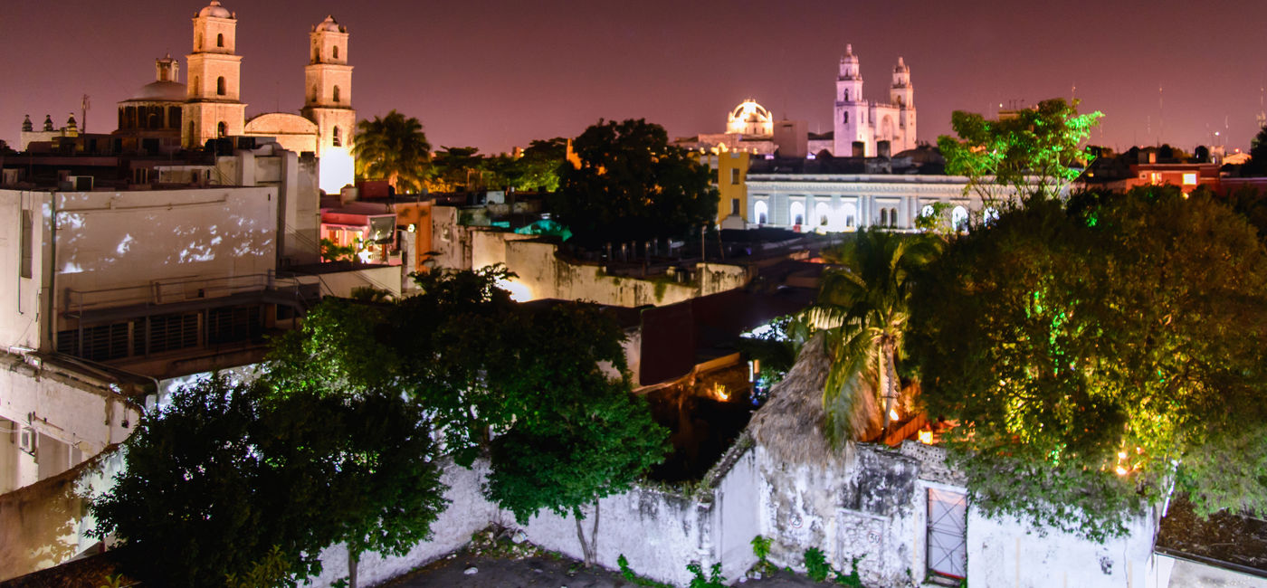 Image: Night scene of Mrida, Yucatan, Mexico. (Photo via Esdelval / iStock / Getty Images Plus)