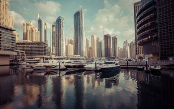 Dubai Marina at sunrise, United Arab Emirates. (photo via mariusz_prusaczyk / iStock / Getty Images Plus)