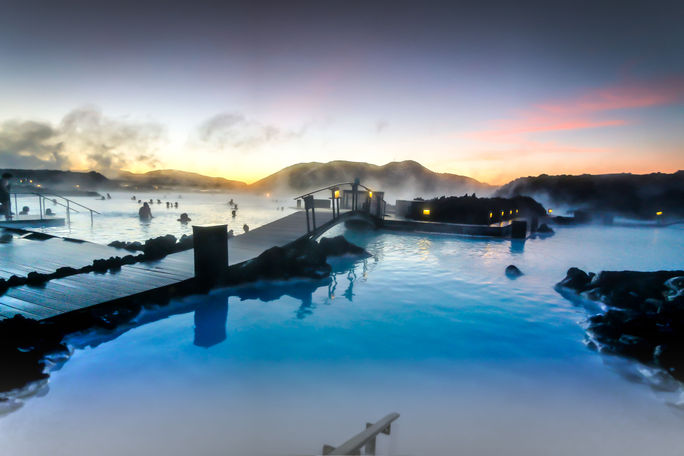 The Blue Lagoon, Iceland.  (photo via elkaphotos/iStock/Getty Images Plus)