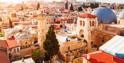 Old City of Jerusalem with the aerial view. View of the Church of the Holy Sepulchre, Israel. (Photo via seregalsv / iStock / Getty Images Plus)