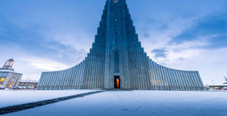 Hallgrimskirkja cathedral in reykjavik iceland (photo via surangaw / iStock / Getty Images Plus)