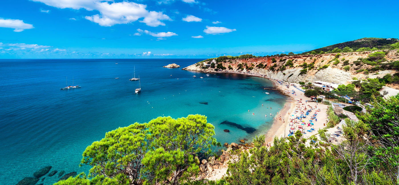 Image: Picturesque Cala d'Hort beach, Ibiza, Balearic Islands, Spain. (Photo via amoklv / iStock / Getty Images Plus)Is Active: true