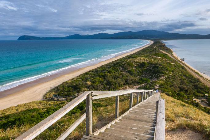 The Neck of Bruny Island, Tasmania (photo via Oliver_Koch / iStock / Getty Images Plus)