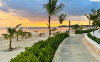 Walking path along the beach in Jamaica