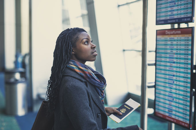 Young woman at airport Young woman at airport
