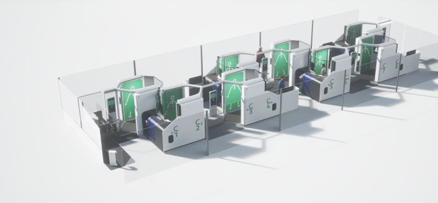 Image: A rendering of a Micro-X self-screening pod concept design that's part of TSA's ongoing effort to update passenger screening technology. (Photo Credit: Courtesy Micro-X)