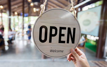 Open sign.
