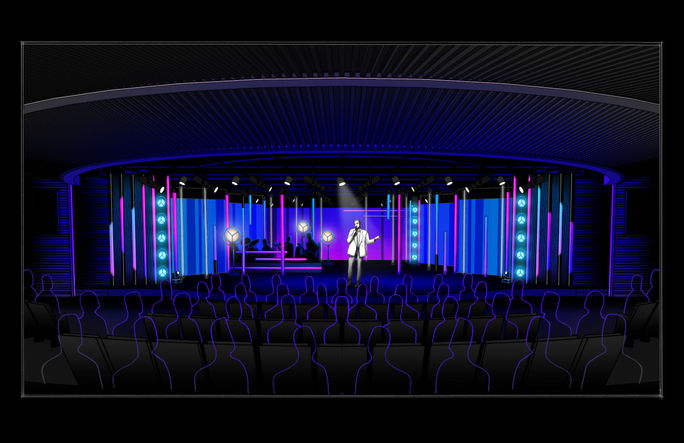 Artist rendering of 'Headliners' onboard Vista, Oceania Cruises, Vista, Oceania Cruises Vista