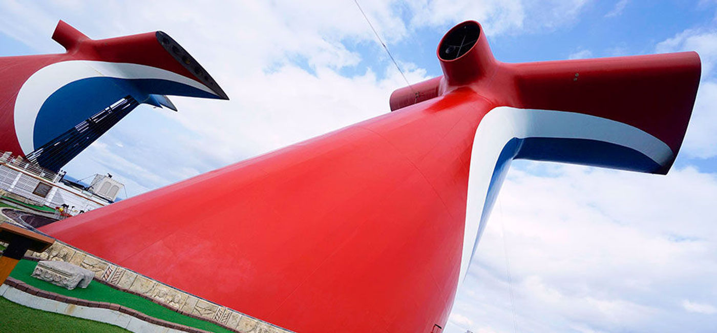 Image: PHOTO: Carnival Cruise Line sister-ships show off their signature smokestacks. (photo by Jason Leppert)
