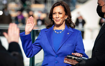 U.S. Vice President Kamala Harris takes the Oath of Office.