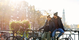 A couple enjoying Amsterdam, Netherlands