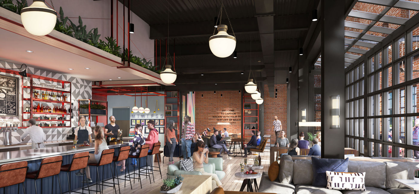 Image: Rendering of the Talk Shop Bar and Lounge at Caption by Hyatt Memphis. (photo courtesy of Hyatt)