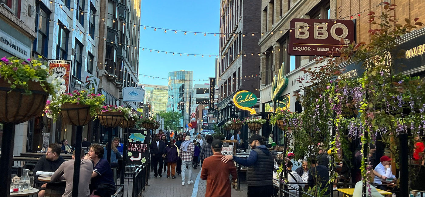 Image: The E 4th St. Entertainment District.  (Photo Credit: Paul Heney)