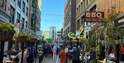 The E 4th St. Entertainment District. 