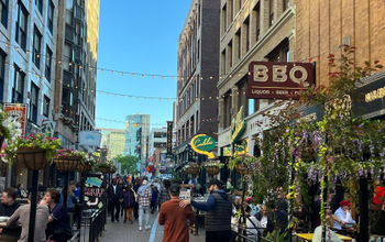 The E 4th St. Entertainment District. 