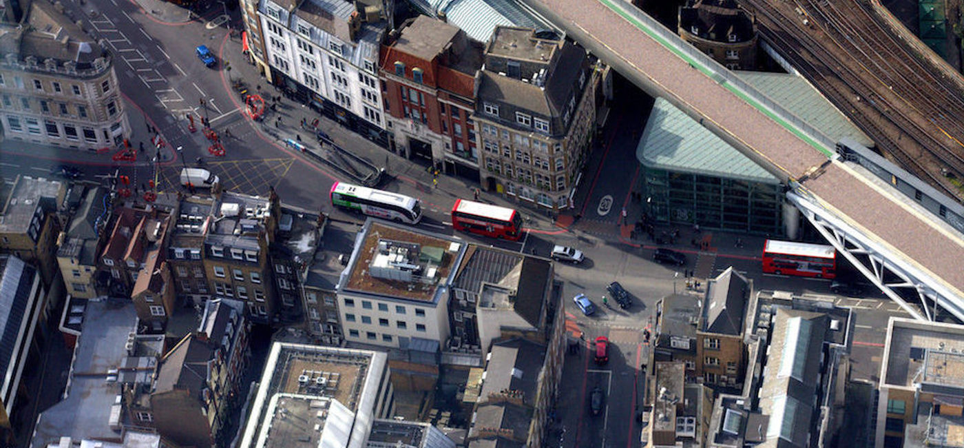 Image: A view from London's city streets from above.  (Goats On The Road)