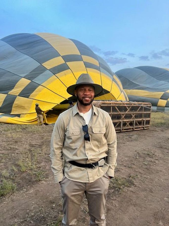 Belvin Baldwin on a safari in Tanzania 