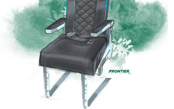 Frontier Airlines' new seat design.