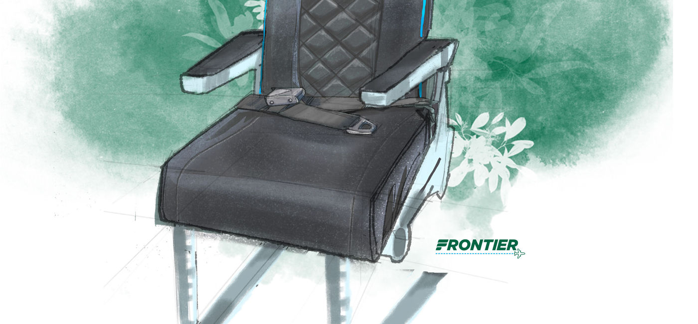 Image: PHOTO: Frontier Airlines' new seat design. (photo via Frontier Airlines Media)