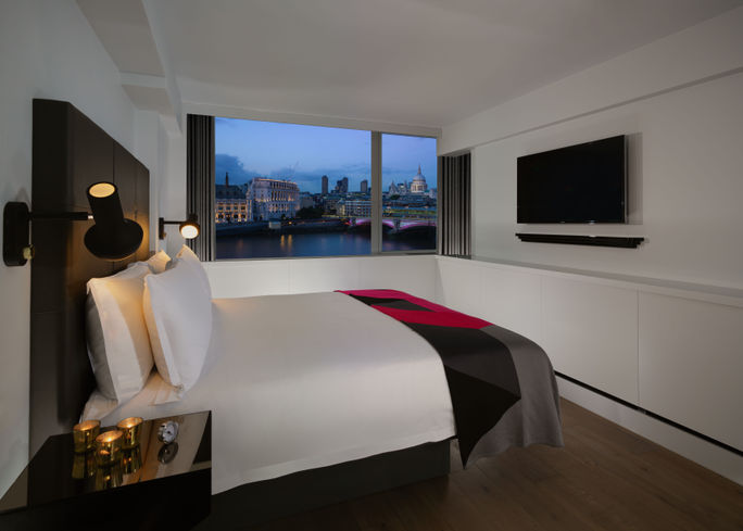 Interior of River view Loft Suite at Sea Containers Sea Containers Hotel, London