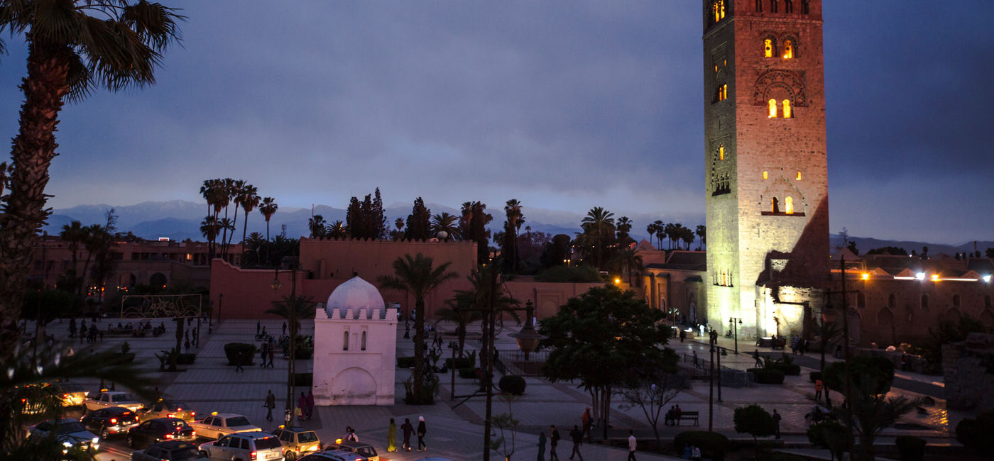Image: Morocco Marrakech Koutoubia Mosque Square. (photo via G Adventures Media)