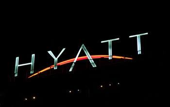 Hyatt, marquee, sign, brand, hotels