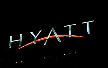 Hyatt, marquee, sign, brand, hotels