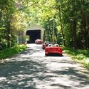 Road trip through a covered bridge in Ohio