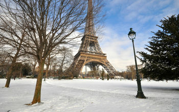 Eiffel Tower in winter, Paris, France